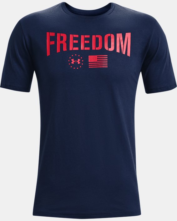Men's UA Freedom Lockup Flag T-Shirt, Navy, pdpMainDesktop image number 4